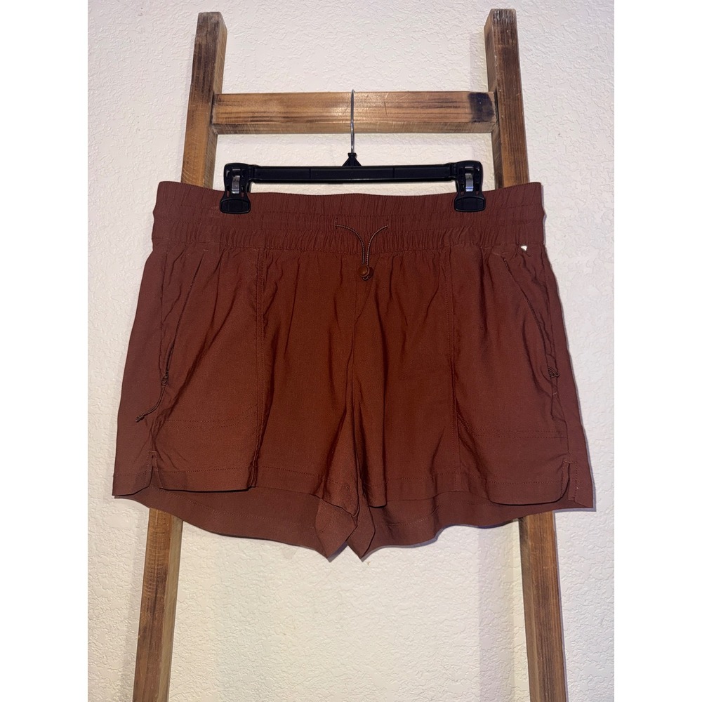 Avalanche Outdoor Supply Co Womens Rust Brown Hiking Shorts Elastic Waist Large